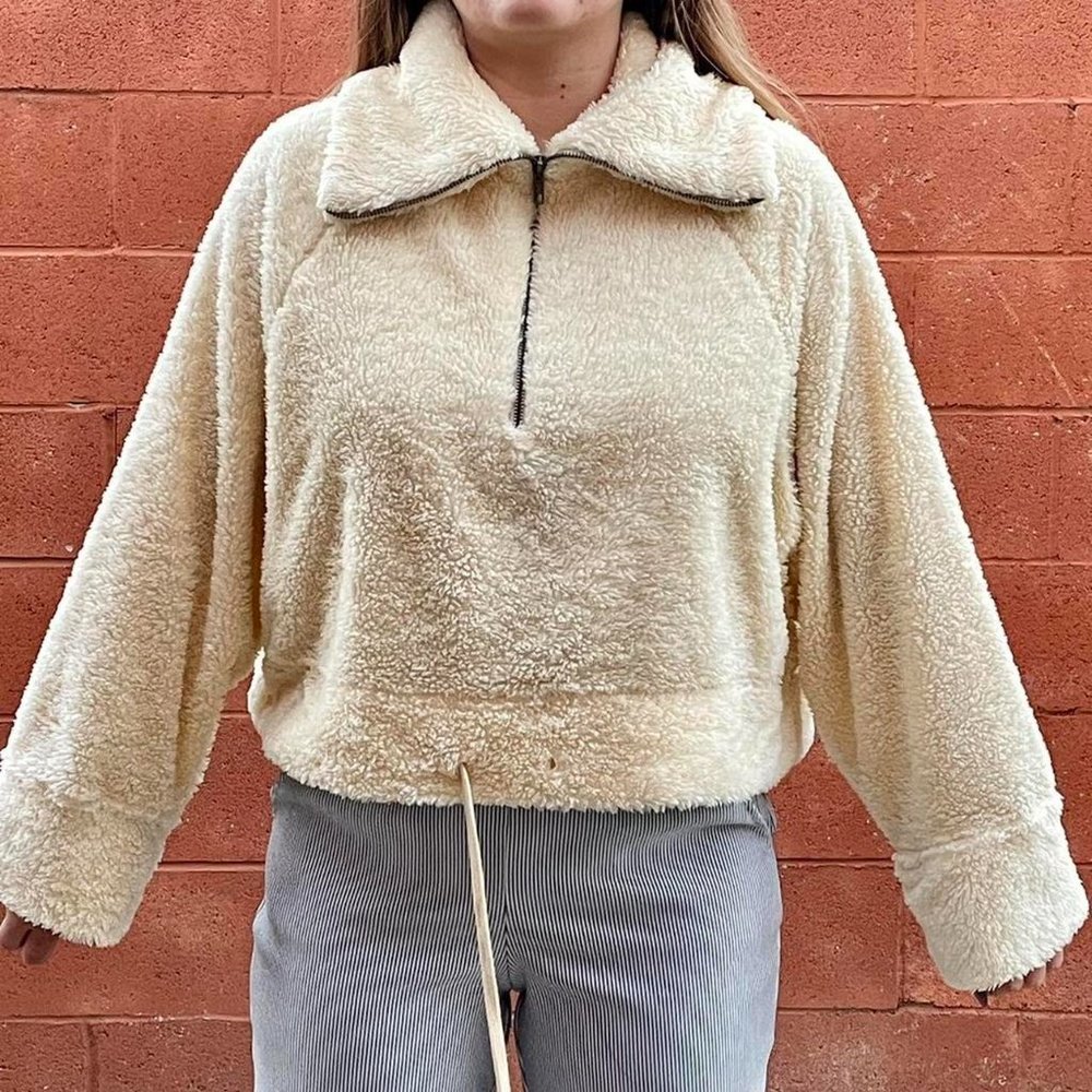 Urban Outfitters Ivory, Beige Fuzzy Pullover Sweater